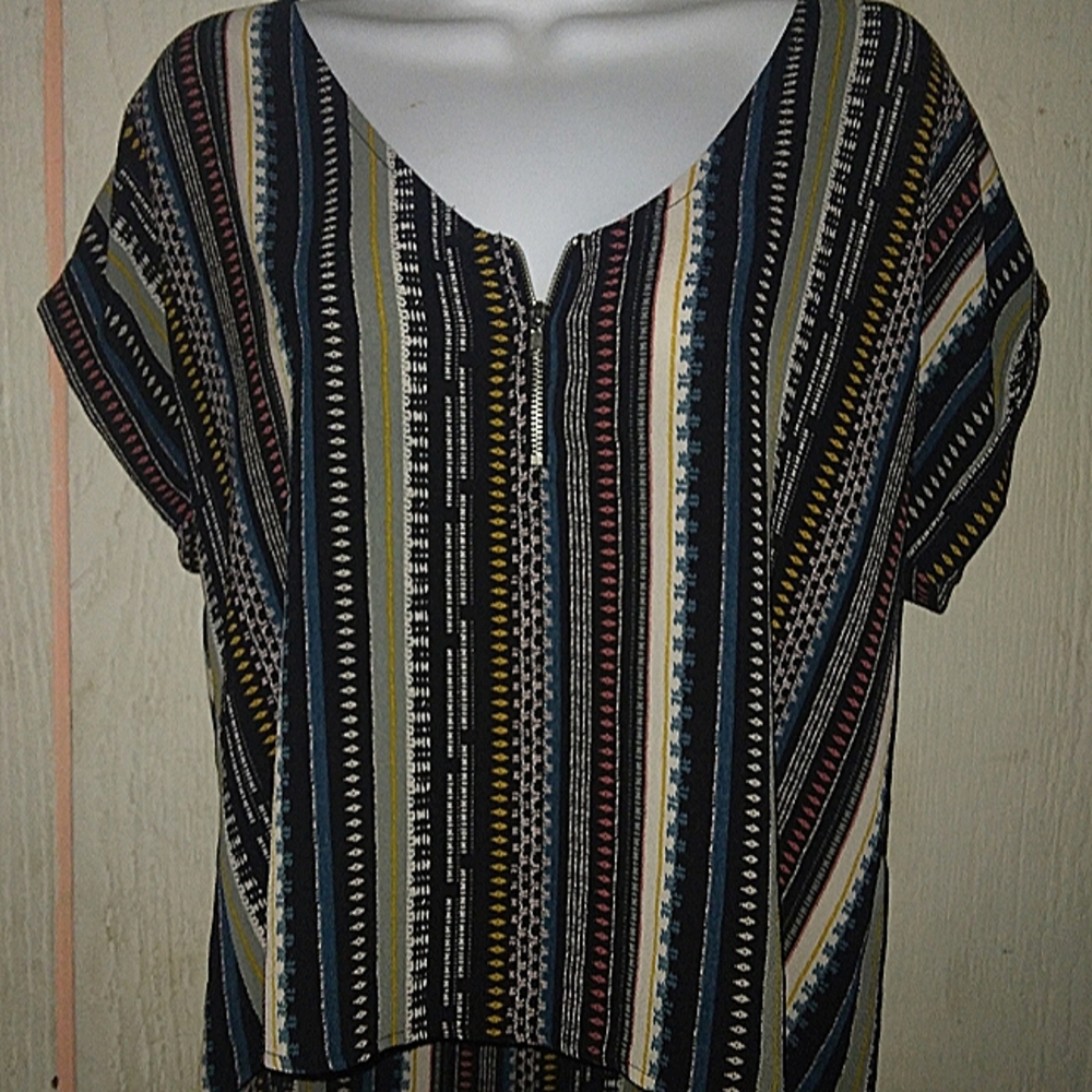 Blouse with zipper